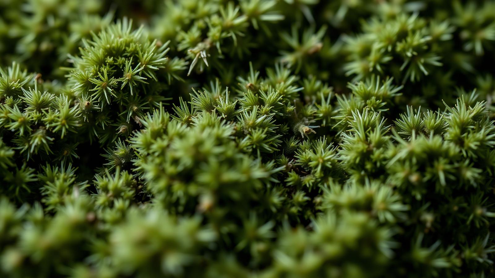 Macro detail of preserved reindeer moss panel